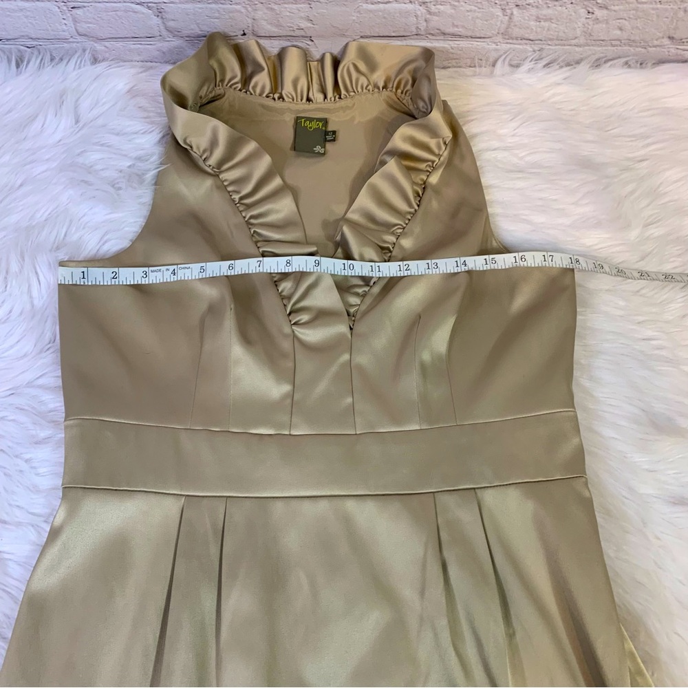 Taylor Gold Shimmer Cocktail Dress - Picture 5 of 10